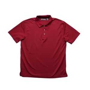 Cubavera Polo Shirt Mens Large Red Textured Pineapple Logo Resort Golf
